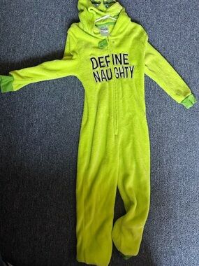 Dr. Seuss Lime Green "Define Naughty" Kids One-Piece Footie